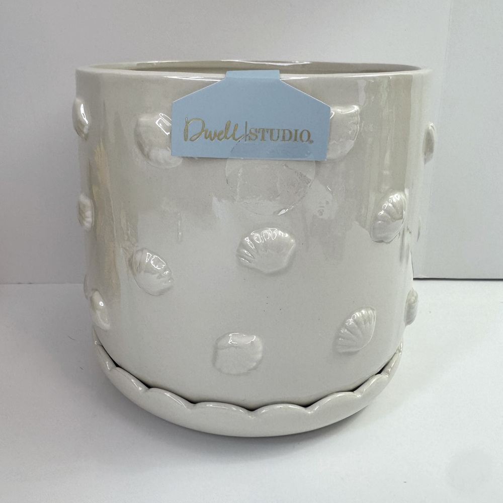 Ceramic Shell Planter with Iridescent Finish